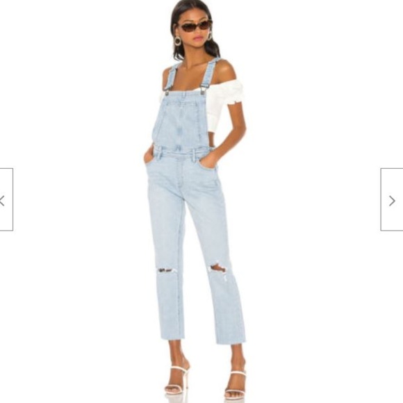 Paige Denim - Paige Denim High Rise Sierra Ripped Overalls Jean